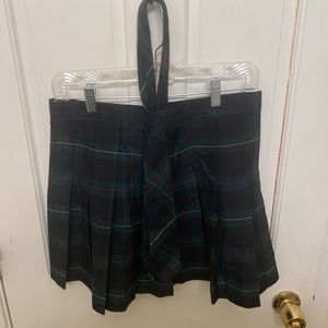 Plaid skirt with matching tie